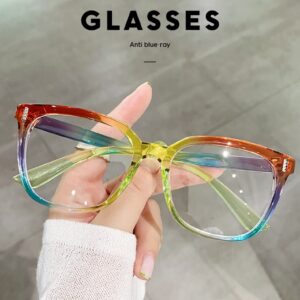 2026 New Cat-Eye Glasses Frame European and American Trendy Cool Anti-Blue Light Non-Prescription Glasses for Women, Can Be Fitted with Prescription Lenses, Anti-Blue Light