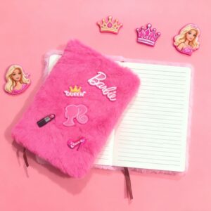 New DIY Barbie Soft Glue Decorative Hand Ledger Creative Sub-Pink Barbie Personalized Plush Student A5 Notebook